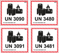 Liitium patareid-akud. Lithium ion battery DO Not Load Or Transport Package If Damaged. UN3090, UN3480, UN3091, UN3481