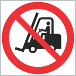 Tööstusveoki keeld. Veoki sissesõidu keeld. Tõstukite tööala lõpp. 104 ISO