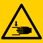 Liikuvad osad, käte purustamise oht, sõrmede muljumise oht (ISO) ART590