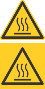 Kolmnurksed ja kandilised: Kuum pind või masina osa (ISO) väikesed mõõdud (kuum aur, kuum vesi) kuni +80°C pinnal.
