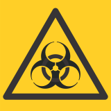 Bioloogiline oht (ilmastikukindel kleebis), bioloogiliselt nakkusohtlik ruum, kapp, ala või konteiner (ART118).