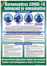 Covid-19 viiruse infoplakat. Koroonaviiruse poster. Infoleht. Teabetahvel.KLO POSTER (v28-03-2022)