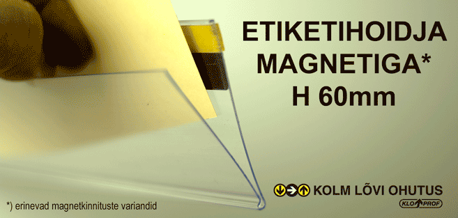 etiketihoidja magnetribaga