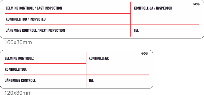 kontrolkleebised, tulekustuti kontrollkleebis