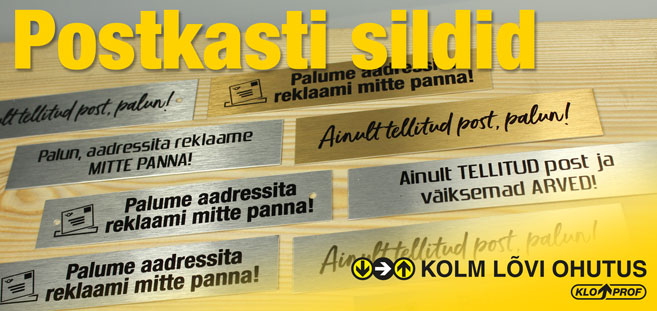 postkasti sildid, ainult tellitud post palun