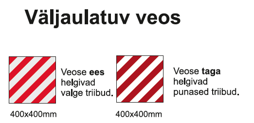 Väljaulatuv veos ohutusmärgistus