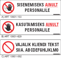 Keelava sisuga isekoostatav märk 200x50mm