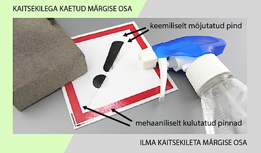 kaitsekilega ohutusmärk